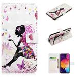 For Samsung Galaxy A70 Oil Embossed 3D Drawing Leather Phone Case(Flower Fairy)
