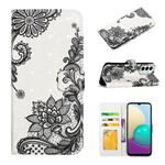 For Samsung Galaxy M23 Oil Embossed 3D Drawing Leather Phone Case(Lace Flower)