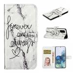 For Samsung Galaxy S20+ Oil Embossed 3D Drawing Leather Phone Case(Words Marble)