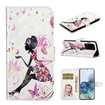 For Samsung Galaxy S20 Ultra Oil Embossed 3D Drawing Leather Phone Case(Flower Fairy)
