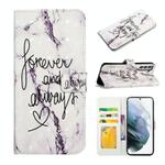 For Samsung Galaxy S22+ 5G Oil Embossed 3D Drawing Leather Phone Case(Words Marble)