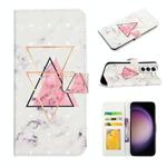 For Samsung Galaxy S23 5G Oil Embossed 3D Drawing Leather Phone Case(Triangular Marble)