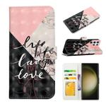 For Samsung Galaxy S23 Ultra 5G Oil Embossed 3D Drawing Leather Phone Case(Stitching Marble)