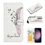 For Samsung Galaxy S23 FE 5G Oil Embossed 3D Drawing Leather Phone Case(Feather)