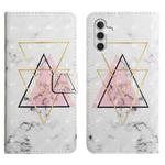 For Samsung Galaxy A25 5G Oil Embossed 3D Drawing Leather Phone Case(Triangular Marble)