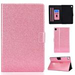 For Samsung Galaxy Tab A9 Glitter Powder Leather Tablet Case(Pink)