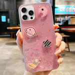 For iPhone 15 Pro Cosmic Star Laser Sequin Epoxy TPU Phone Case(Pink)