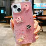 For iPhone 15 Cosmic Star Laser Sequin Epoxy TPU Phone Case(Pink)