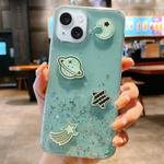 For iPhone 14 Cosmic Star Laser Sequin Epoxy TPU Phone Case(Green)