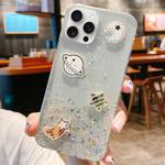 For iPhone 14 Pro Max Cosmic Star Laser Sequin Epoxy TPU Phone Case(Transparent)