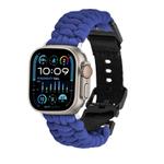 For Apple Watch Ultra 2 49mm Paracord Plain Braided Webbing Buckle Watch Band(Blue)