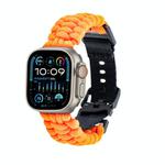 For Apple Watch Ultra 49mm Paracord Plain Braided Webbing Buckle Watch Band(Orange)