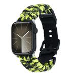 For Apple Watch SE 2022 44mm Paracord Plain Braided Webbing Buckle Watch Band(Black Yellow)