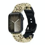 For Apple Watch SE 44mm Paracord Plain Braided Webbing Buckle Watch Band(Khaki Camouflage)