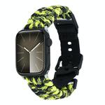 For Apple Watch Series 3 38mm Paracord Plain Braided Webbing Buckle Watch Band(Black Yellow)