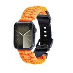 For Apple Watch Series 3 42mm Paracord Plain Braided Webbing Buckle Watch Band(Orange)