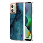 For Motorola Moto G54 Electroplating Marble Dual-side IMD Phone Case(Green 017)