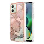 For Motorola Moto G54 Electroplating Marble Dual-side IMD Phone Case(Rose Gold 015)