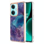 For OnePlus Nord CE3 Electroplating Marble Dual-side IMD Phone Case(Purple 016)