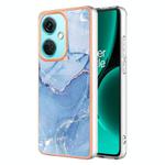 For OnePlus Nord CE3 Electroplating Marble Dual-side IMD Phone Case(Blue 018)