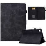 For Samsung Galaxy Tab A9+ Embossed Tower Flip Leather Tablet Case with Sleep / Wake-up Function(Black)