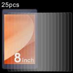 For LUCA TE084 M4V1-B 8.0 25pcs 0.3mm 9H Explosion-proof Tempered Tablet Glass Film