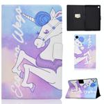 For Samsung Galaxy Tab A9+ Electric Pressed Colored Drawing Flip Leather Tablet Case with Sleep / Wake-up Function(Pink Horse)