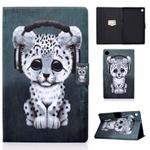 For Samsung Galaxy Tab A9 Electric Pressed Colored Drawing Leather Tablet Case(Music Leopard)