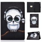 For Samsung Galaxy Tab A9 Electric Pressed Colored Drawing Leather Tablet Case(White Owl)