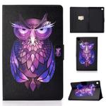 For Samsung Galaxy Tab A9+ Electric Horizontal Flat Painted Leather Tablet Case with Sleep / Wake-up Function(Owl)