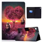 For Samsung Galaxy Tab A9 Electric Pressed Colored Drawing Leather Tablet Case(Panda)