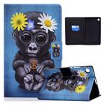 For Samsung Galaxy Tab A9+ Electric Pressed Colored Drawing Leather Tablet Case with Sleep / Wake-up Function(Chimpanzees)