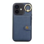 For iPhone 11 Brushed Texture Wallet Ring Holder Phone Case(Blue)