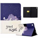 For Samsung Galaxy Tab A9 Electric Pressed Colored Drawing Leather Tablet Case(Lazy Cat)