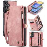 For Samsung Galaxy A15 5G CaseMe 008 Multifunctional Zipper Wallet Leather Phone Case with Lanyard(Pink)