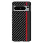 For Google Pixel 8 Pro Ultra-thin Carbon Fiber Texture Printing Phone Case(Black Red)