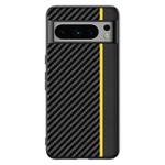 For Google Pixel 8 Pro Ultra-thin Carbon Fiber Texture Printing Phone Case(Black Yellow)