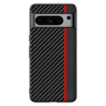 For Google Pixel 9 Ultra-thin Carbon Fiber Texture Printing Phone Case(Black Red)