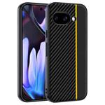 For Google Pixel 9a Ultra-thin Carbon Fiber Texture Printing Phone Case(Black Yellow)