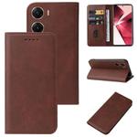 For vivo V29e Magnetic Closure Leather Phone Case(Brown)