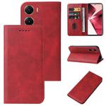 For vivo V29e Magnetic Closure Leather Phone Case(Red)