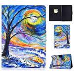 For Kindle Fire HD 8 (2020) TPU Electric Pressed Horizontal Flip Leather Case with Holder & Card Slot & Sleep / Wake-up Function(Watercolor Tree)