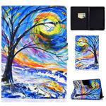 For Kindle Paperwhite 4 / 3 / 2 / 1 TPU Electric Pressed Horizontal Flip Leather Case with Holder & Card Slot & Sleep / Wake-up Function(Watercolor Tree)