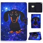 For iPad mini 5 / 4 / 3 / 2 / 1 TPU Electric Pressed Horizontal Flip Leather Case with Holder & Card Slot & Sleep / Wake-up Function(Little Black Dog)