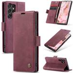 ForSamsung Galaxy S24 Ultra 5G CaseMe 013 Multifunctional Horizontal Flip Leather Phone Case(Wine Red)