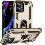 For Motorola Moto G14 Shockproof TPU + PC Phone Case with Holder(Gold)