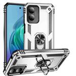 For Motorola Moto G Play 4G 2024 Shockproof TPU + PC Phone Case with Holder(Silver)