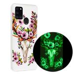 For Samsung Galaxy A21s Luminous TPU Mobile Phone Protective Case(Flower Deer)