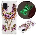 For Samsung Galaxy A31 Luminous TPU Mobile Phone Protective Case(Flower Deer)