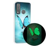 For Huawei P smart 2020 Luminous TPU Mobile Phone Protective Case(Butterfly)